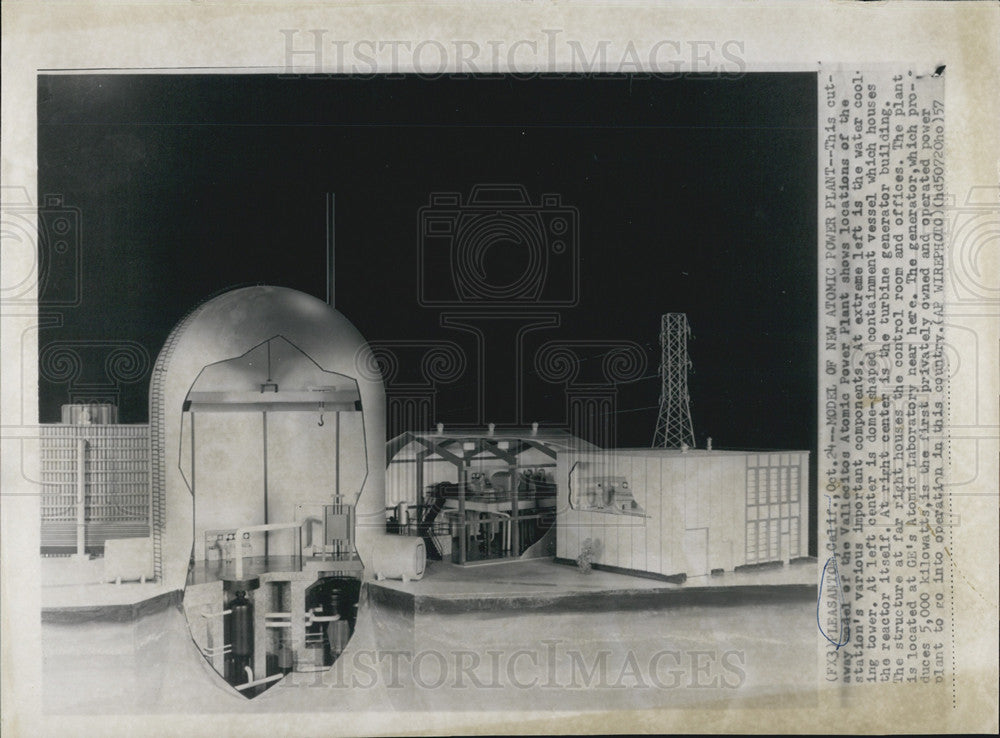 1957 Press Photo Model of the New Atomic Power Plant - Historic Images