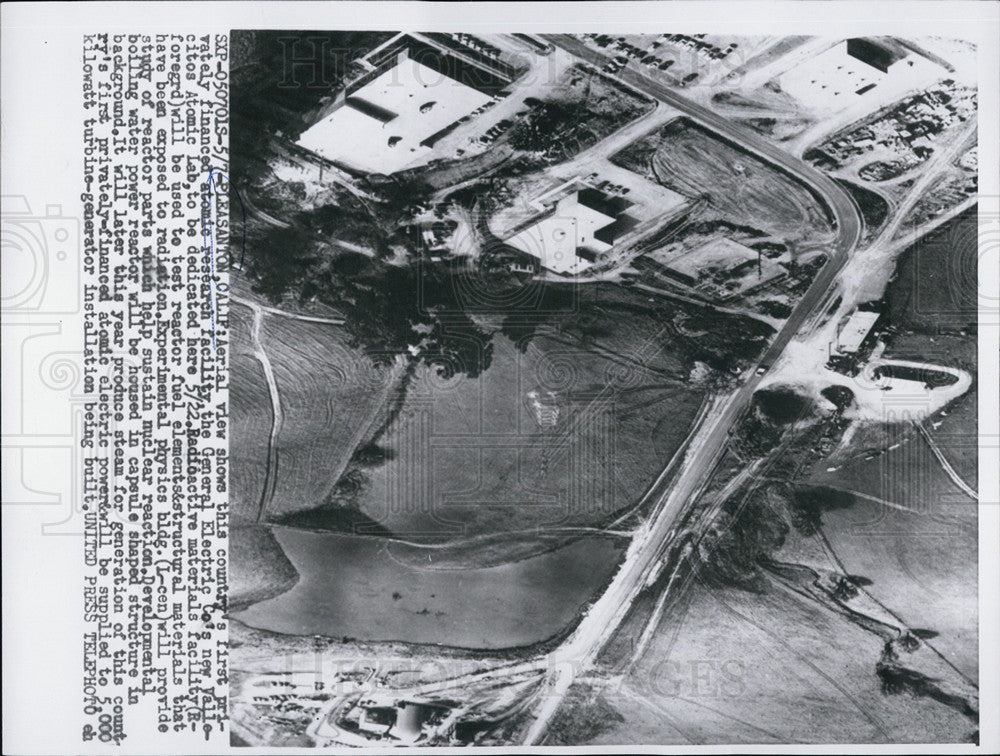 1957 Press Photo Aerial view of the first Atomic Research Facility in California - Historic Images