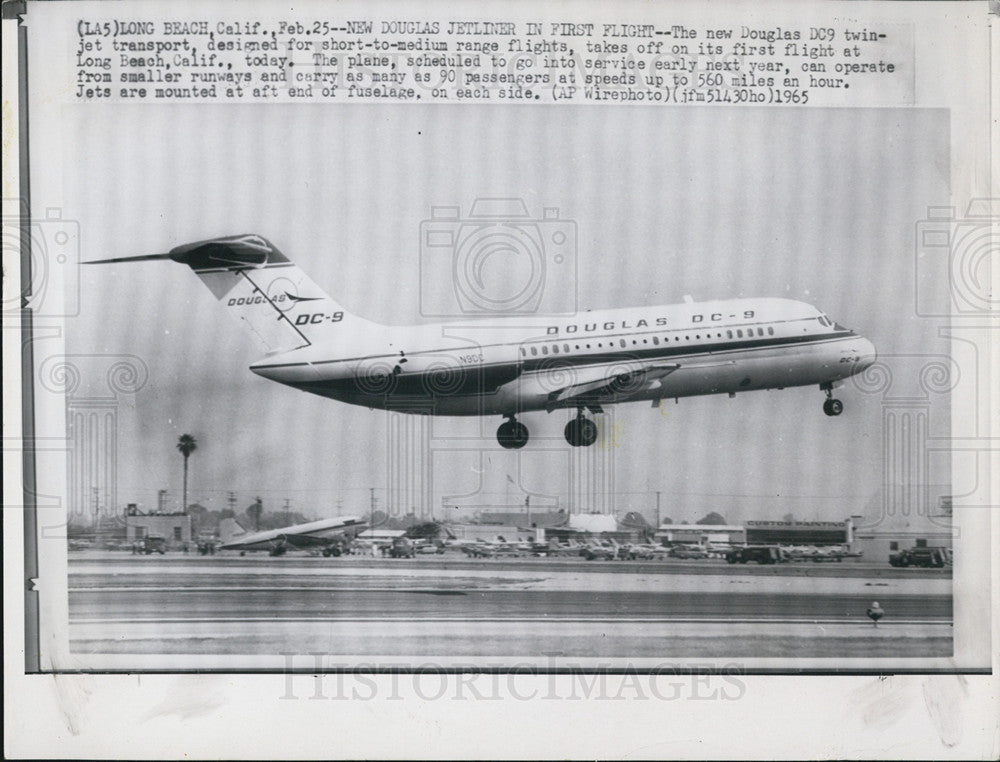 1965 Press Photo  Douglas DC9Twinjet Transport. - Historic Images