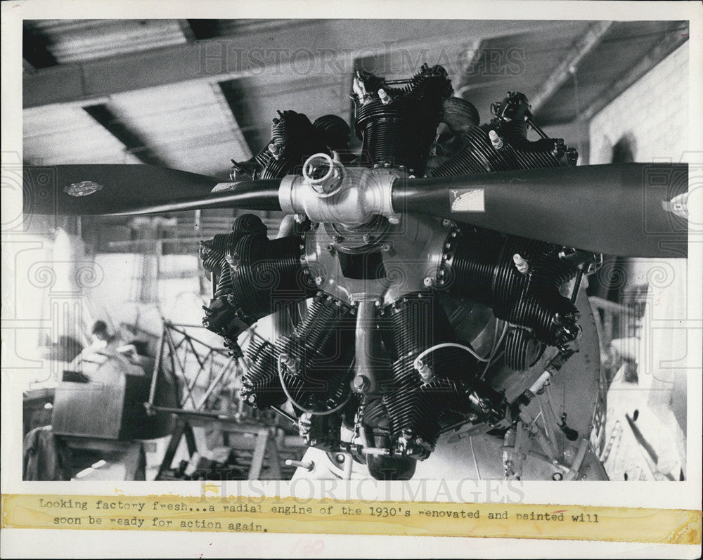 1972 Press Photo radial engine 1930s renovated painted Albert Whitted airport - Historic Images