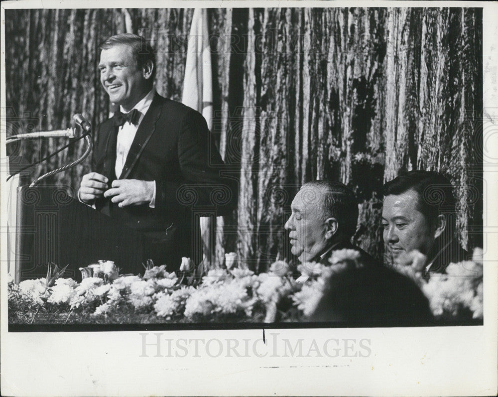 1969 Press Photo Rep Daniel Rostenkowski, Mayor Daley, Sen Inouye - Historic Images