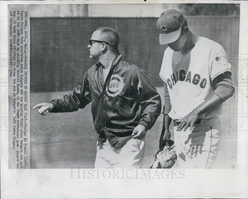 1964 Press Photo Ed Proshi Andre Rodgers Chicago Cubs - Historic Images