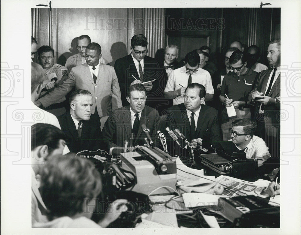 1967 Press Photo Gov George Romney, Cyrus Vance, mayor Jerome Cavanagh - Historic Images