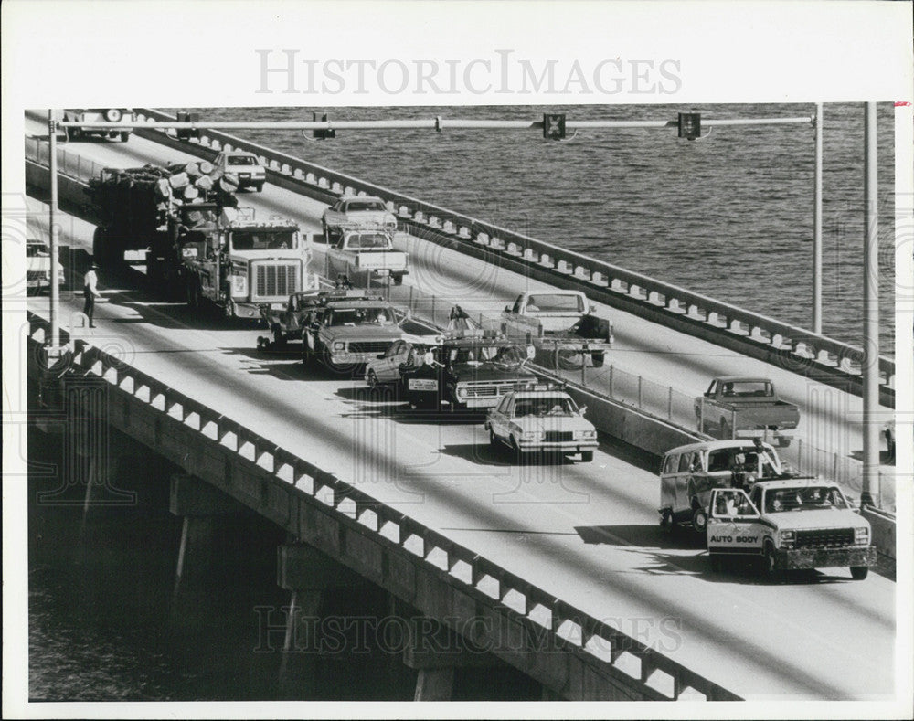 1985 Press Photo Howard Franklin Bridge Auto Accident - Historic Images