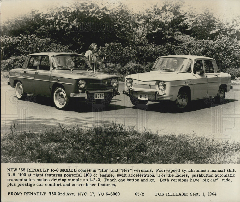 1964 Press Photo New Renault R-8 models - Historic Images