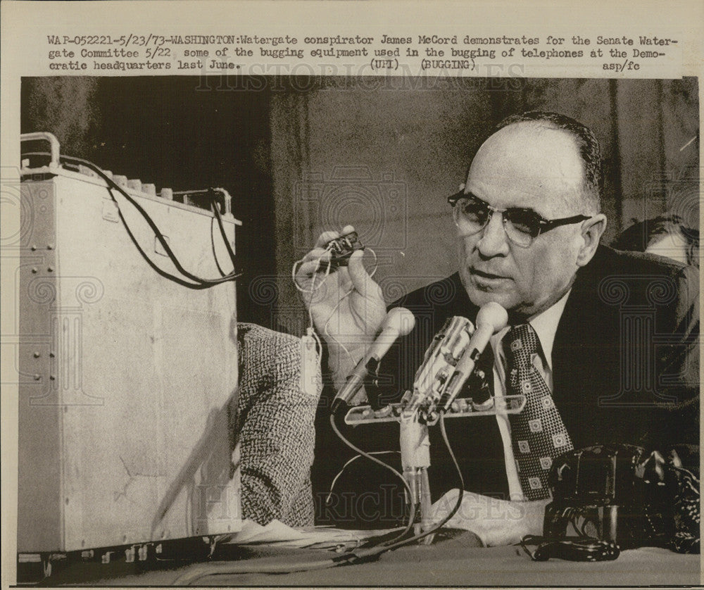 1973 Press Photo Watergate conspirator James McCord testifies - Historic Images