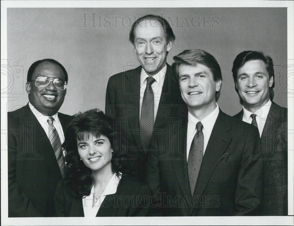 1987 Press Photo Sunday Today made up of Al Roker, Maria Shriver, and Boyd Matso - Historic Images