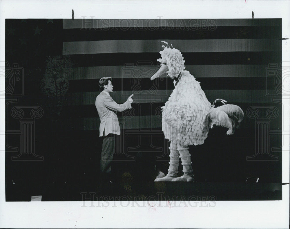 1982 Press Photo Martin Sheen Big Bird in I Love Libery show - Historic Images