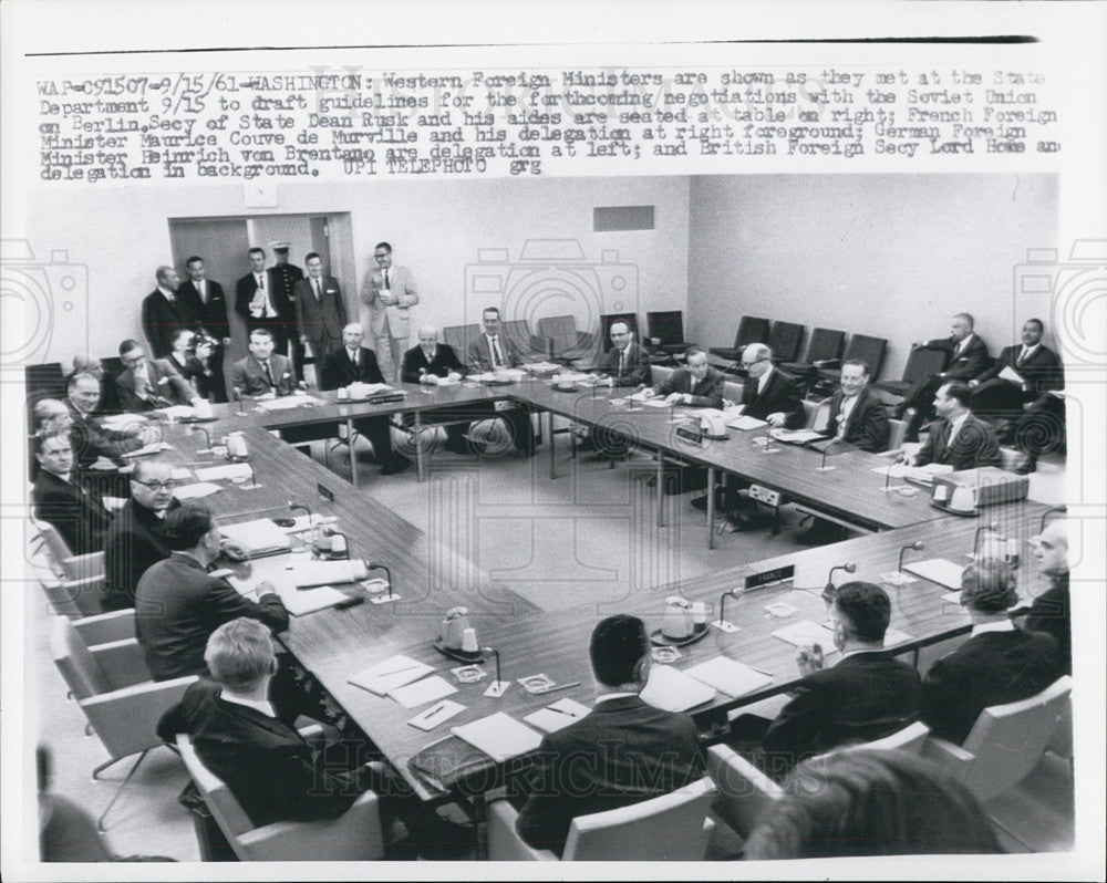 1961 Press Photo Western Foreign Ministers At State Dept In DC - Historic Images