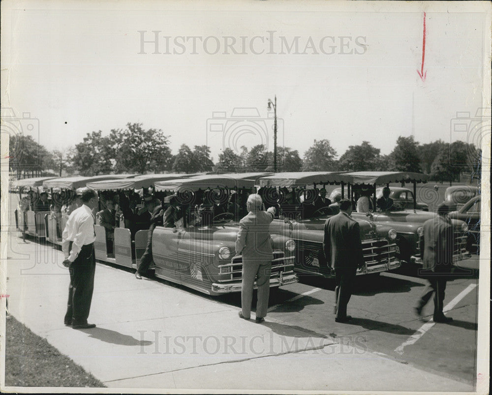 1957 Press Photo Childrens trains at Belle Isle,Mich - Historic Images