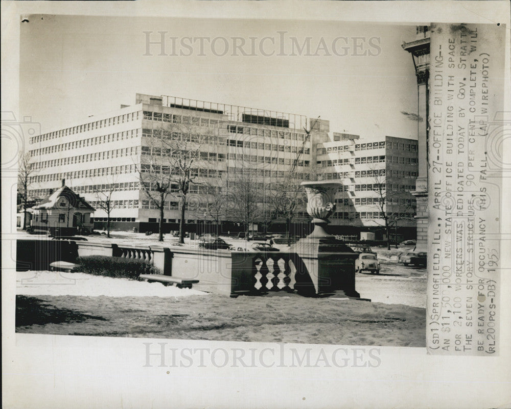 1955 Press Photo New office bldg in Springfield,Ill - Historic Images