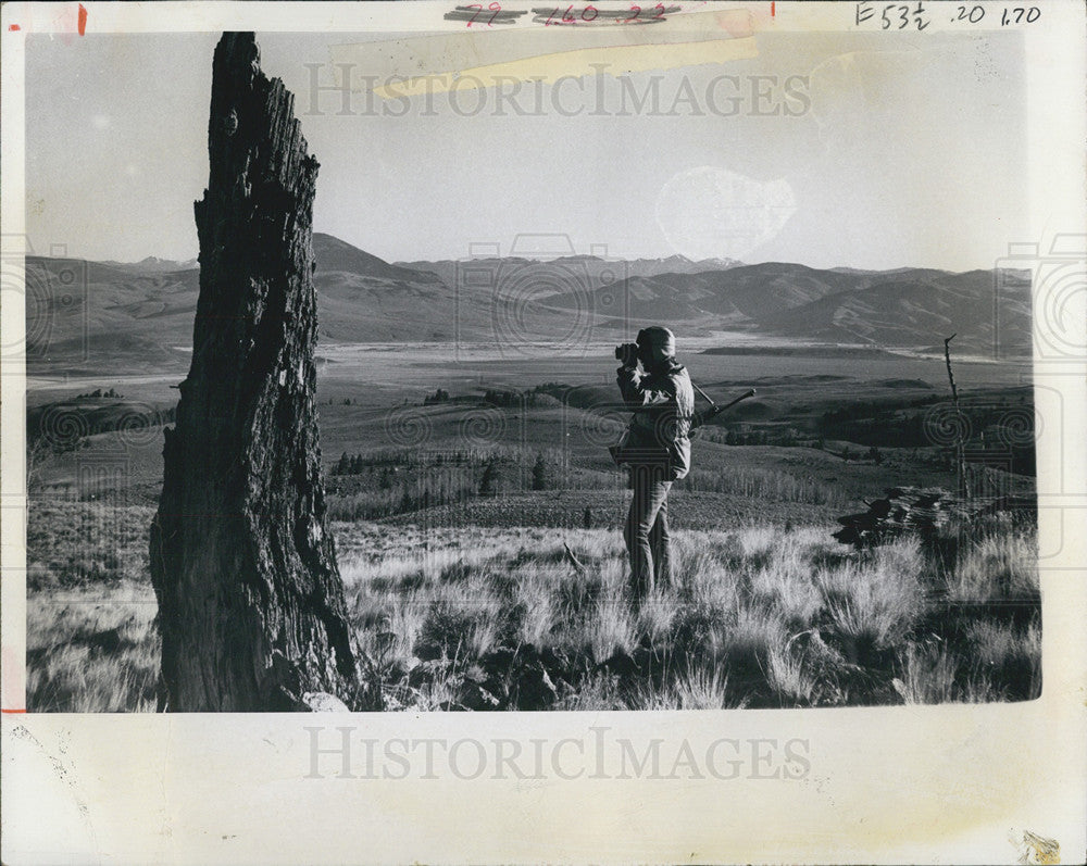 1973 Press Photo Hunter on High Slope of Gunnison for Mule deer - Historic Images