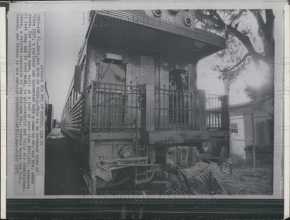 1971 Press Photo a  railroad car converted into a home for $400,000 to travel - Historic Images