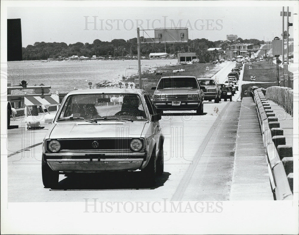 1987 Press Photo Drawbridges Automotive traffic Maximo - Historic Images