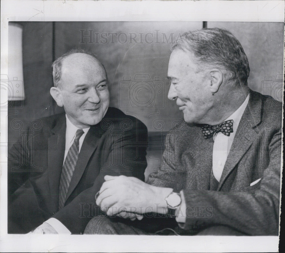 1961 Press Photo Secretary of State, Christian Herter, Dean Husk - Historic Images