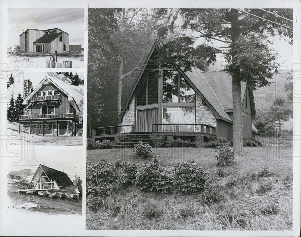 1976 Press Photo Luxury Houses built on a Mountain - Historic Images