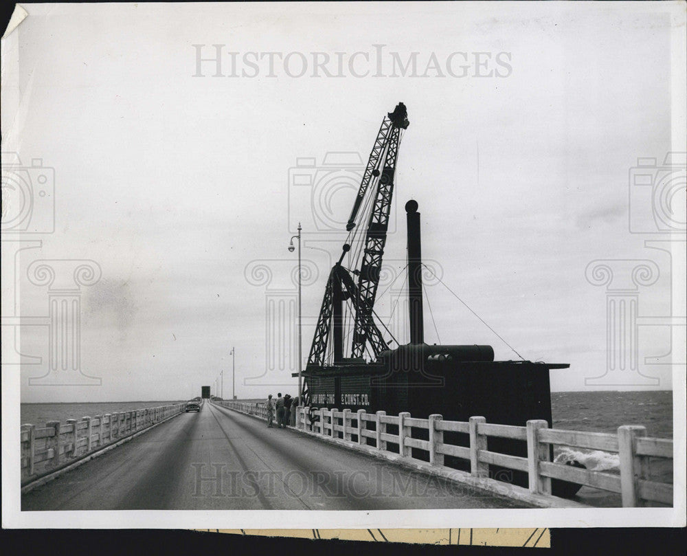 1954 Press Photo Gandy Bridge in Florida under construction - Historic Images