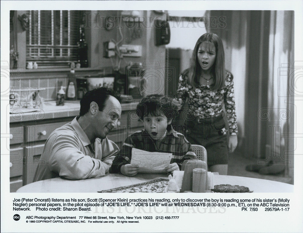 1993 Press Photo Peter Onorati/Spencer Klein/Molly Nagler In &quot;Joe&#39;s Life&quot; Pilot - Historic Images