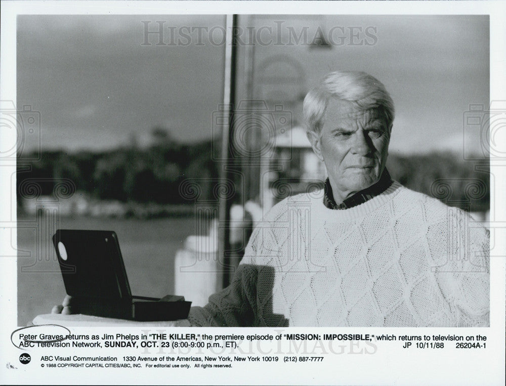 1988 Press Photo Peter Graves Actor Mission: Impossible - Historic Images