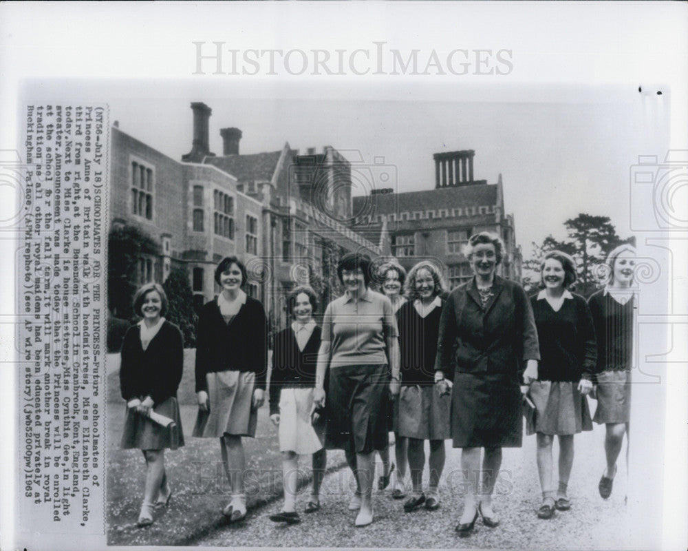 1963 Press Photo The Benendan School in Kent, England where Princess Anne will a - Historic Images