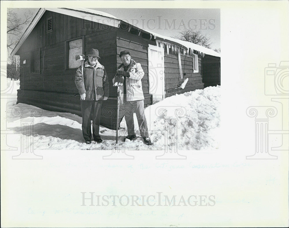 1985 Press Photo Original CCC barracks at Camp Fort Dearborn Boy Scout Camp - Historic Images