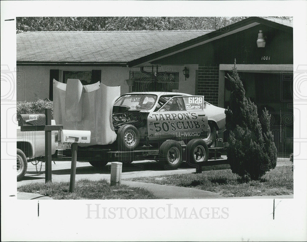 1988 Press Photo Tarpon Springs FL Harold Sonnay Race Car - Historic Images