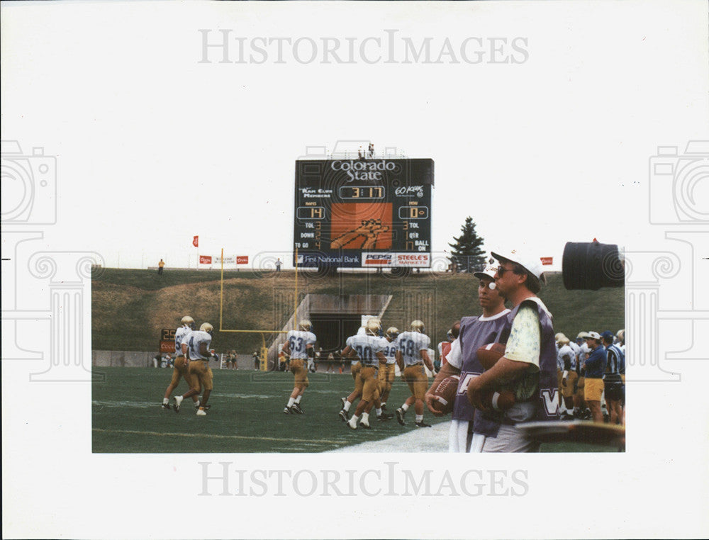 1995 Press Photo Colorado State University Football Rams Scoreboard - Historic Images