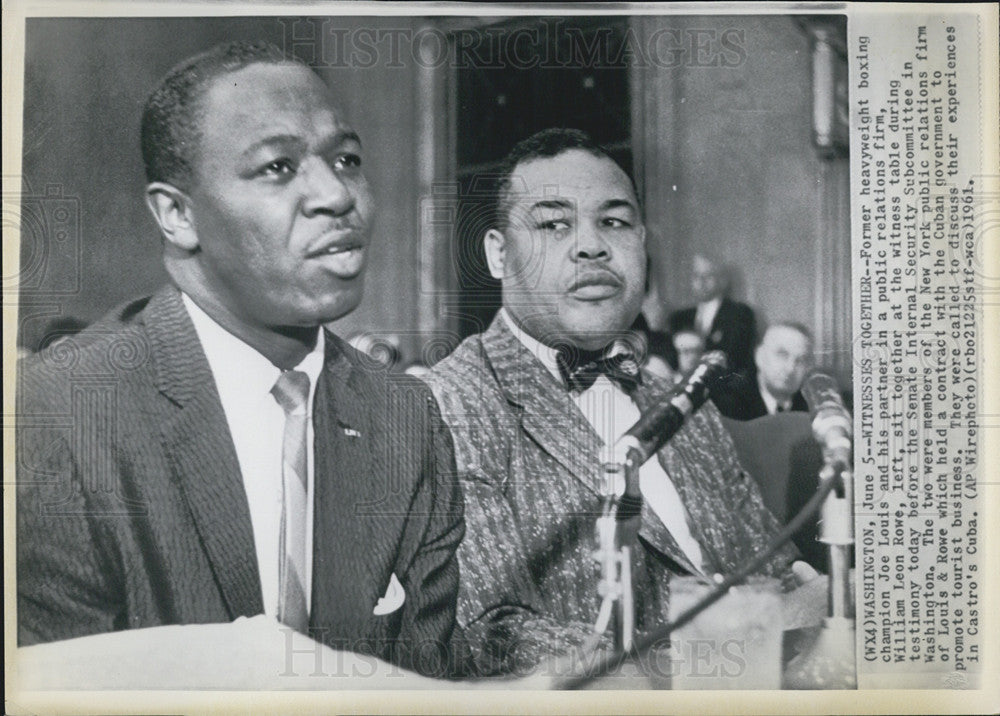 1961 Press Photo Former Heavyweight Boxer Joe Louis William Leon Rowe - Historic Images