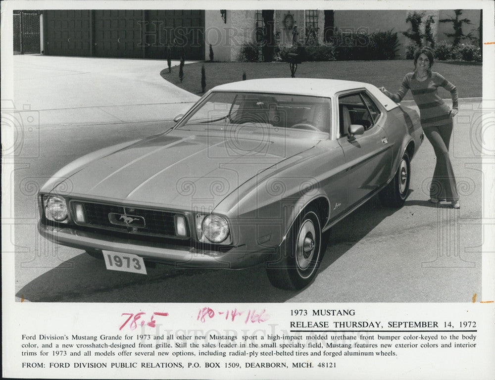 Press Photo 1973 Ford Mustang Grande - Historic Images