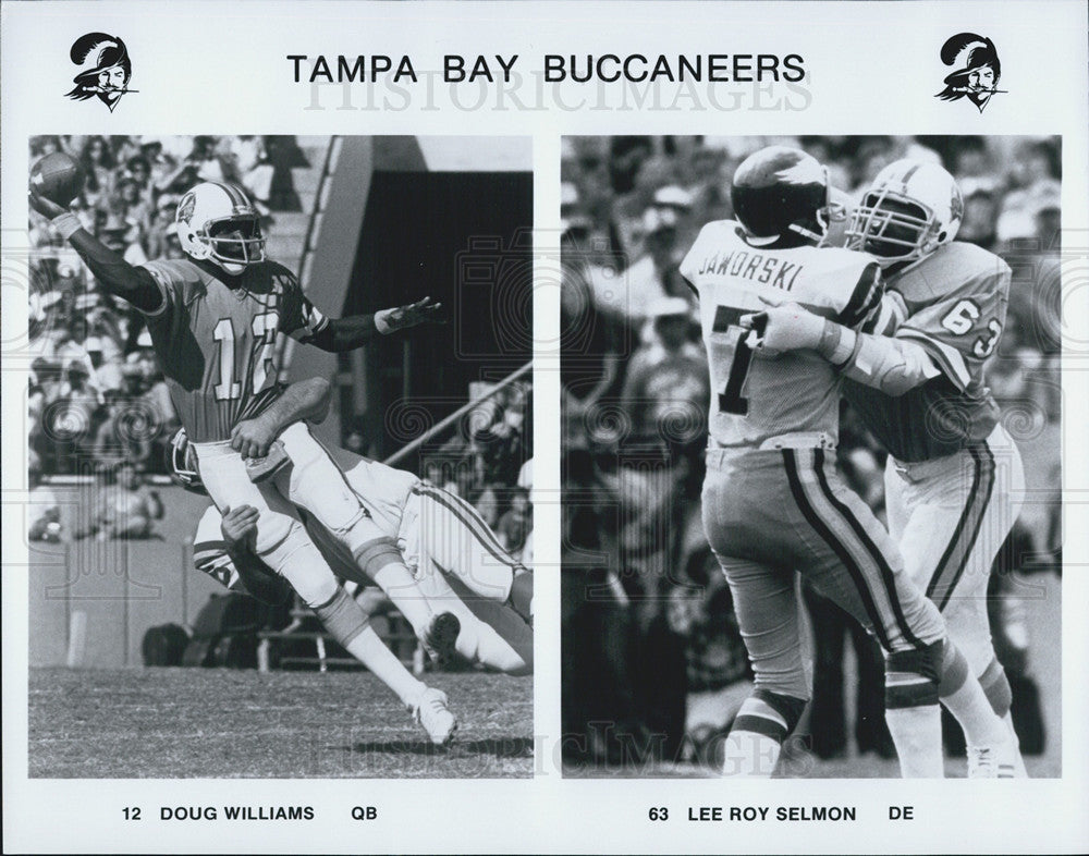 Press Photo Doug Williams and Lee Roy Selmon of the Tampa Bay Buccaneers - Historic Images