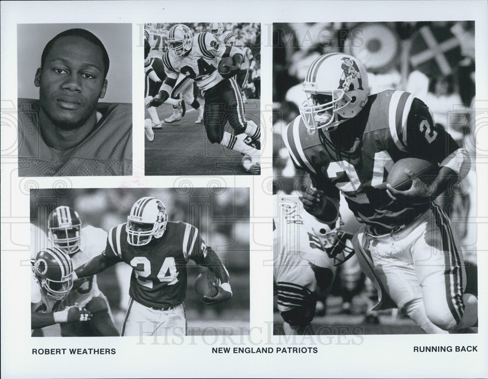 Press Photo Robert Weathers, New England Patriots, Running Back - Historic Images