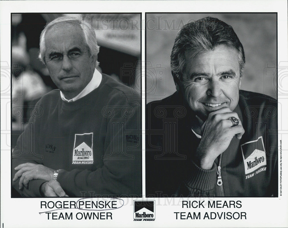 Press Photo Roger Penske Owner Rick Mears Advisor Marlboro Team Racing - Historic Images