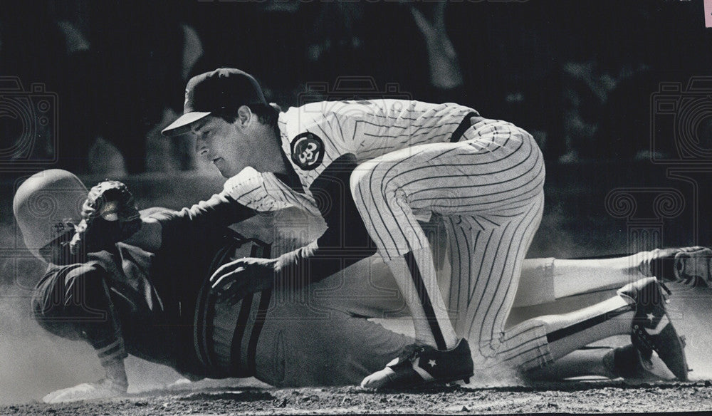 1986 Press Photo Chicago Cubs Jamie Moyer and Pittsburgh Pirates Rick Roden - Historic Images