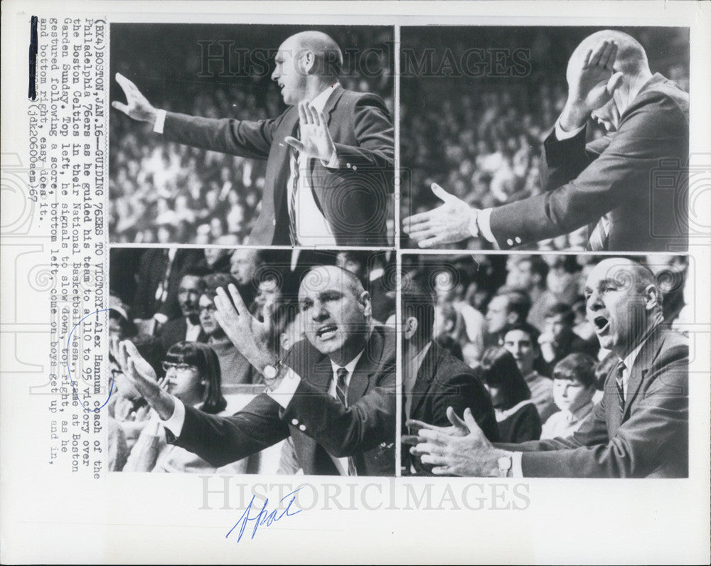 1967 Press Photo Alex Hanna coach of 76ers - Historic Images