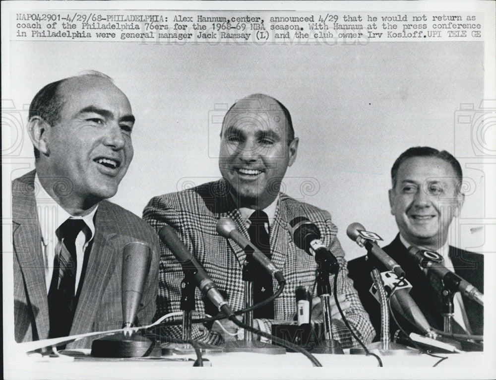 1968 Press Photo Alex Hannum, Jack Ramsay - Historic Images