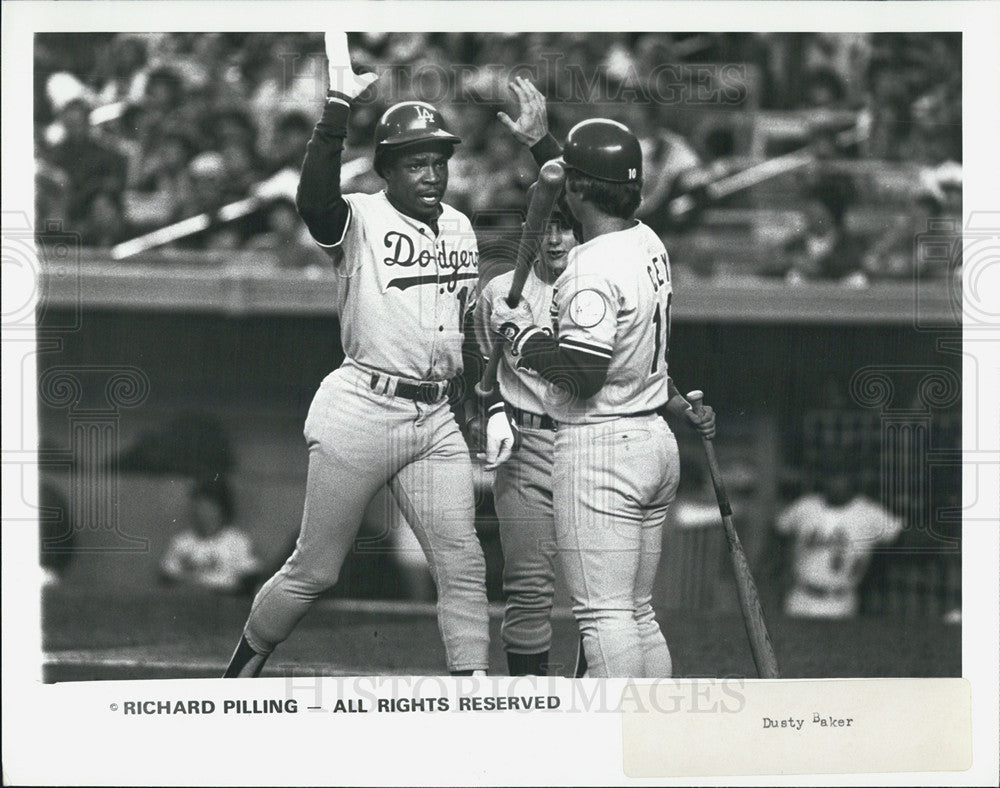 Press Photo Dodgers Richard Pilling and Dusty Baker - Historic Images