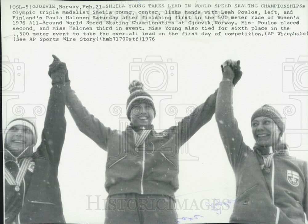 1976 Press Photo Sheila Young USA Olympic Medalist - Historic Images