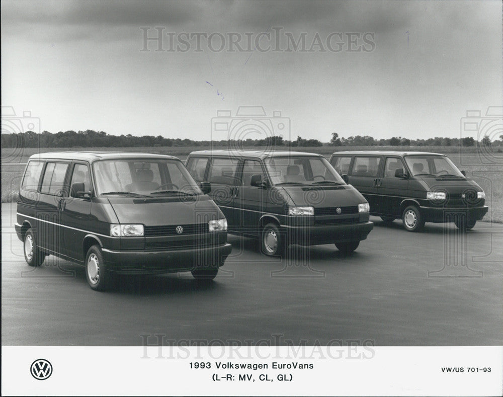 1993 Press Photo of Volkwagen EuroVan MV, CL, and GL models - Historic Images