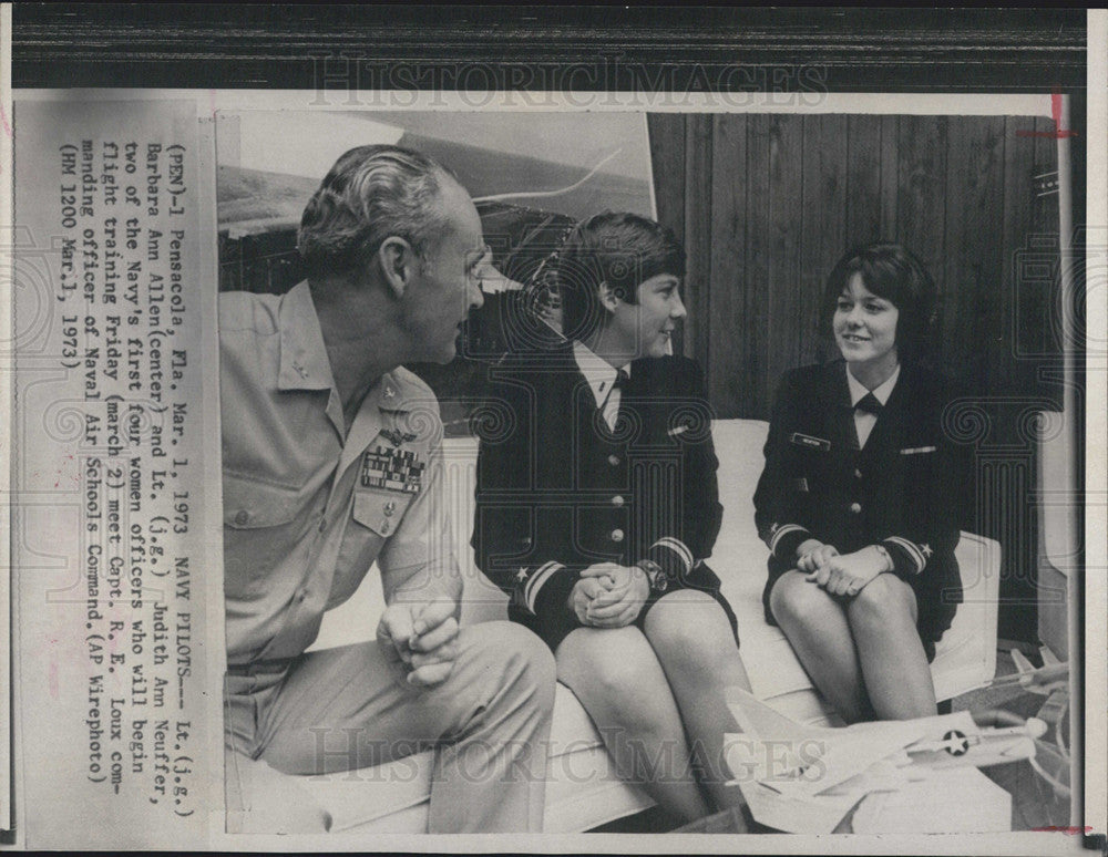 1973 Press Photo Lt jg BA Allen,Lt jg JA Neuffer,&amp; Capt RE Loux - Historic Images