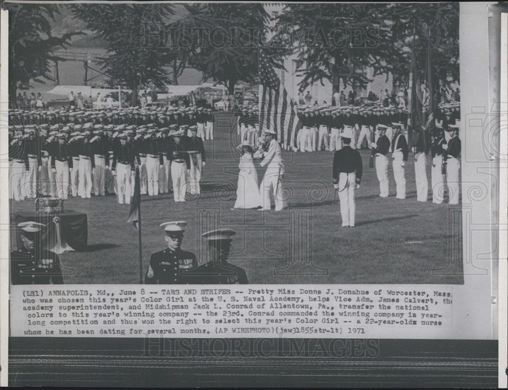 1971 Press Photo Miss Donna J. Donahue, Color Girl at the U.S. Naval Academy - Historic Images