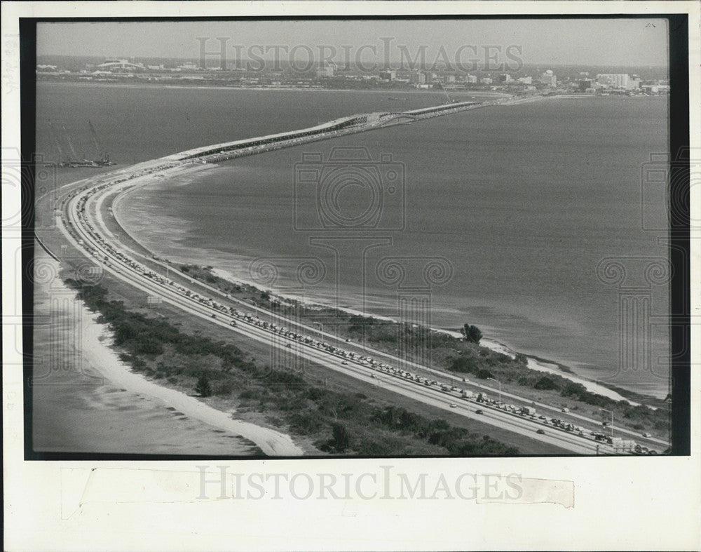 1991 Press Photo Howard Franlin bridge traffic in Fla. - Historic Images