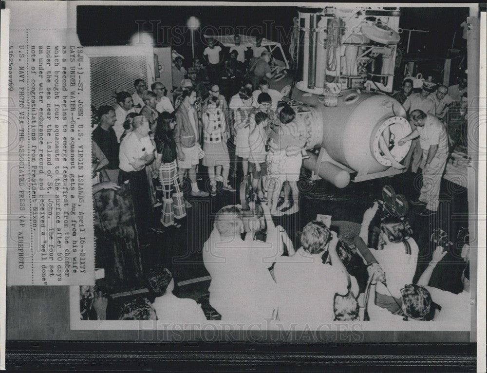 Press Photo Navy Experiment Chamber President Nixon - Historic Images