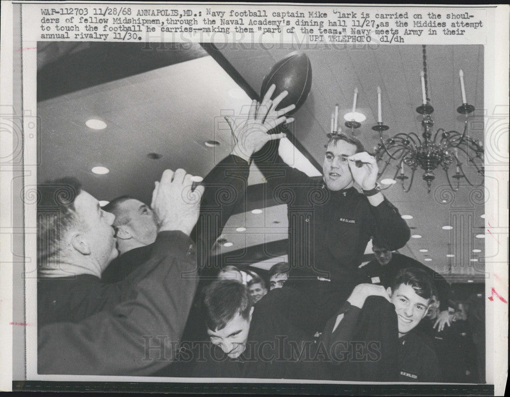 1968 Press Photo US Navy Academy Football Annapolis Maryland - Historic Images