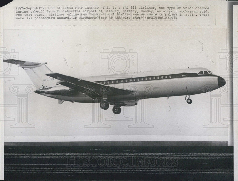 1971 Press Photo BAC 111 Airliner - Historic Images
