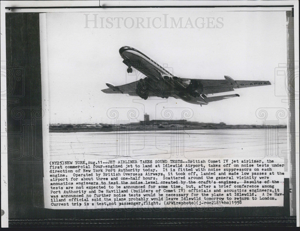 1958 Press Photo British Comet IV jet airliner - Historic Images