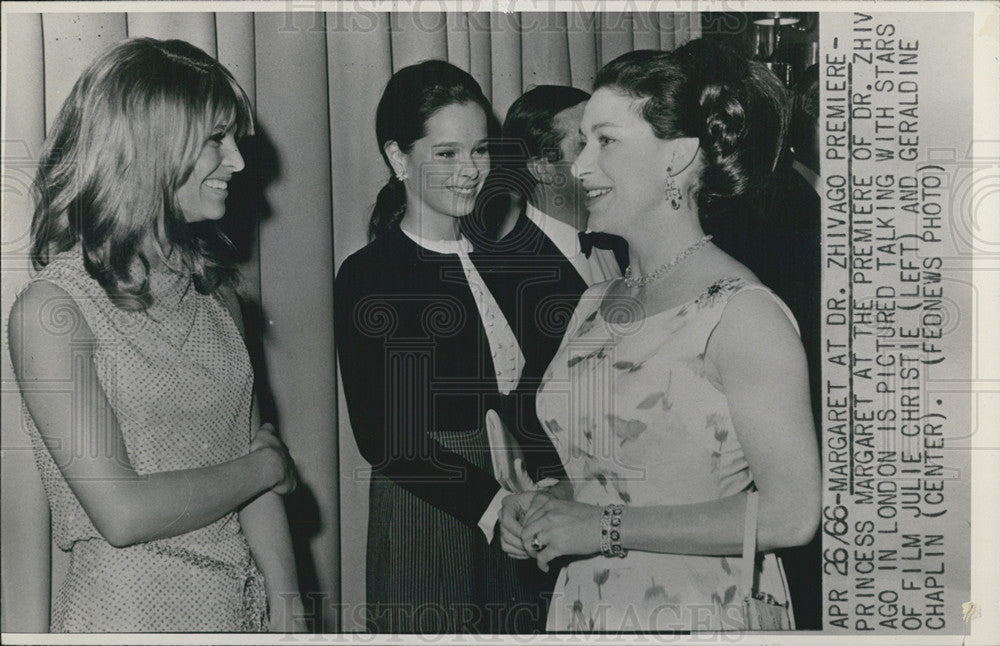 1966 Press Photo Princess Magaret &amp; Julie Christie &amp; Geraldine Chaplin - Historic Images