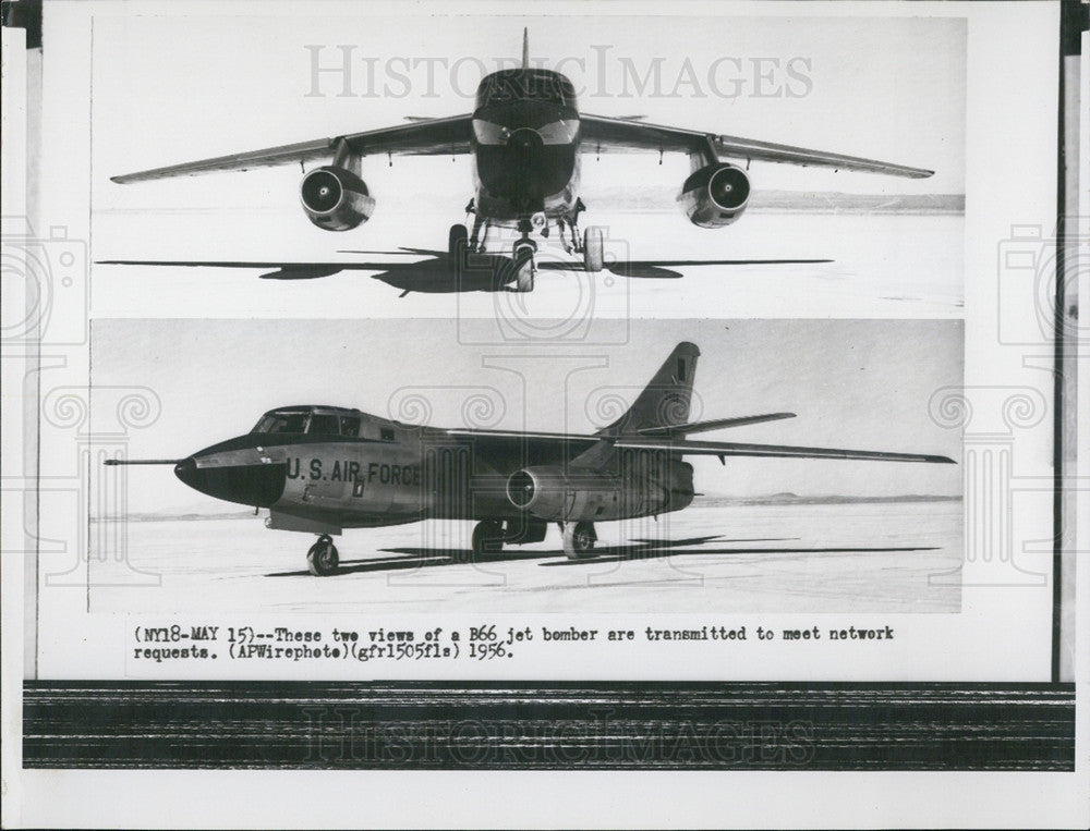 1956 Press Photo B66 Jet Bomber - Historic Images