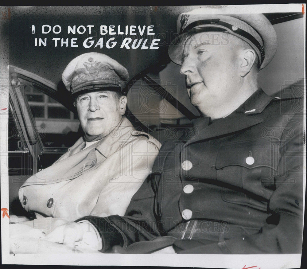 Press Photo Gen. MacArthur and Maj. Gen. Courtney Whitney - Historic Images