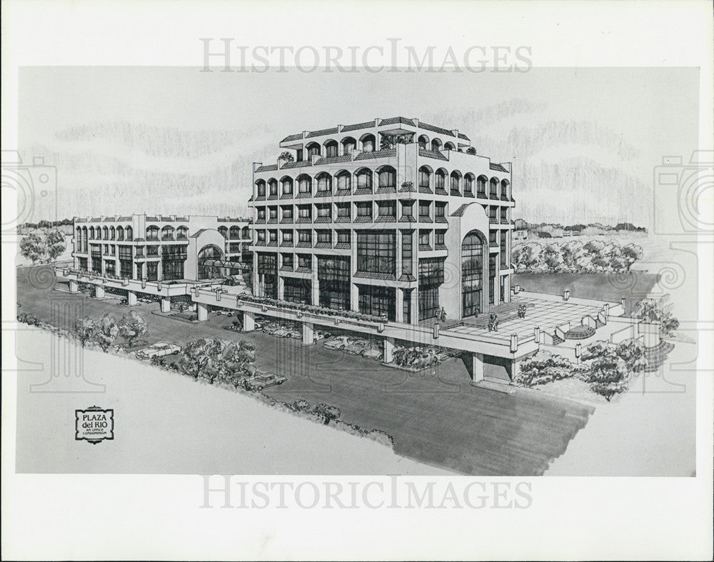 1984 Press Photo Plaza del Rio Rendering Approved By Bradenton - Historic Images