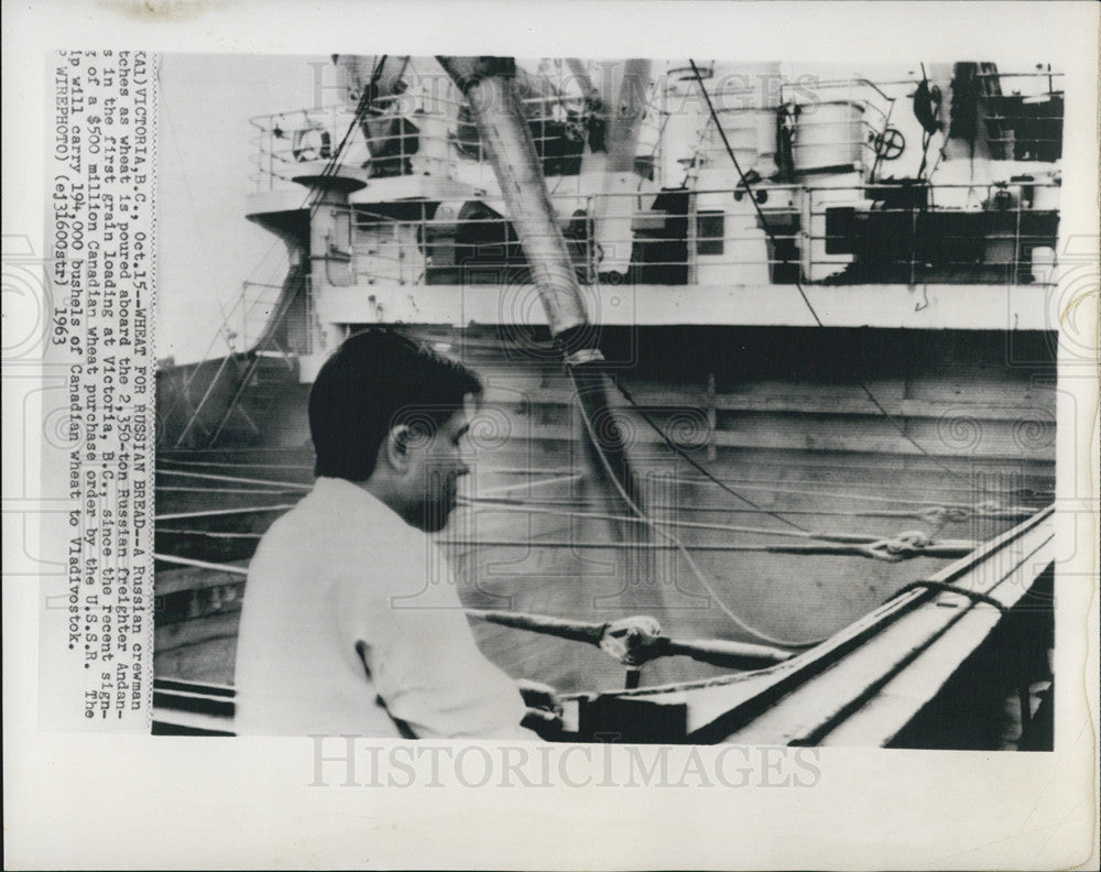 1963 Press Photo Canadian Wheat Purchase by Russia - Historic Images